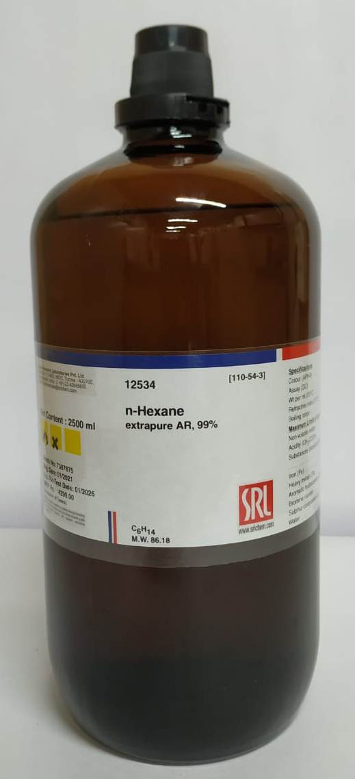 n-Hexane 500ml extrapure AR 99% SRL