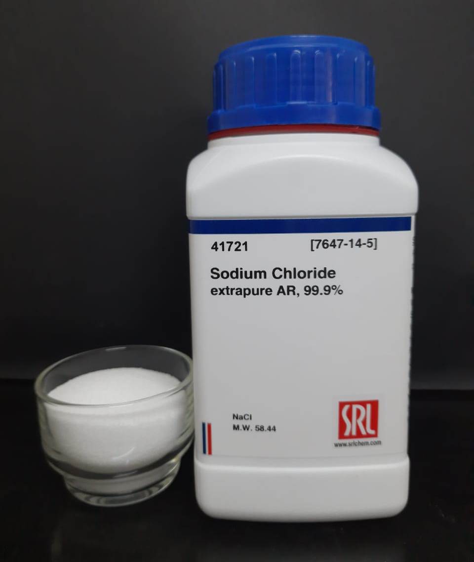 Sodium Chloride 500gm extrapure AR, 99.9% SRL