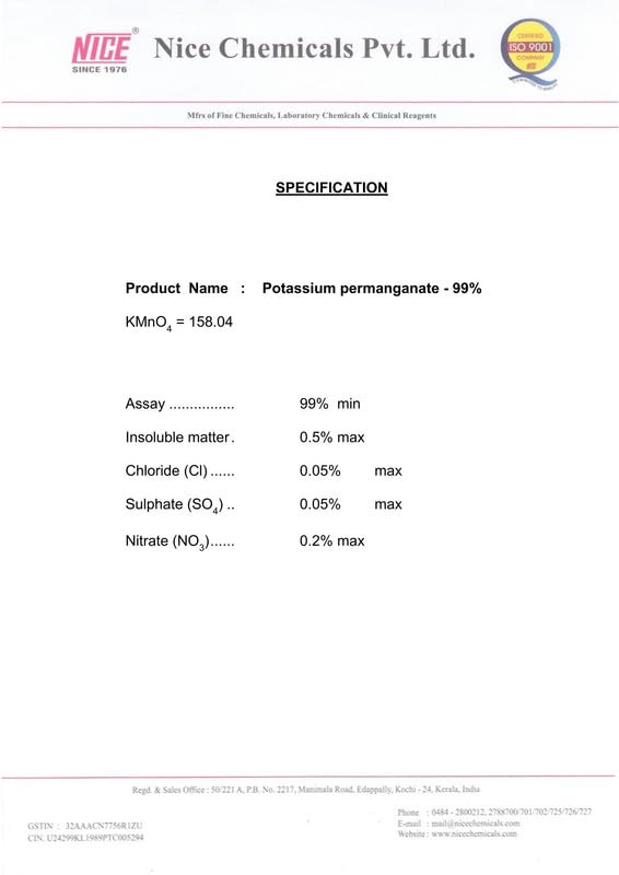 Potassium Permanganate 500gm 99% NICE Potassium Permanganate 500gm 99% NICE