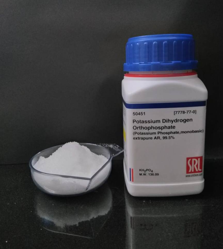 Potassium Dihydrogen Orthophosphate 500gm extrapure AR 99.5% SRL Potassium Dihydrogen Orthophosphate 500gm extrapure AR 99.5% SRL