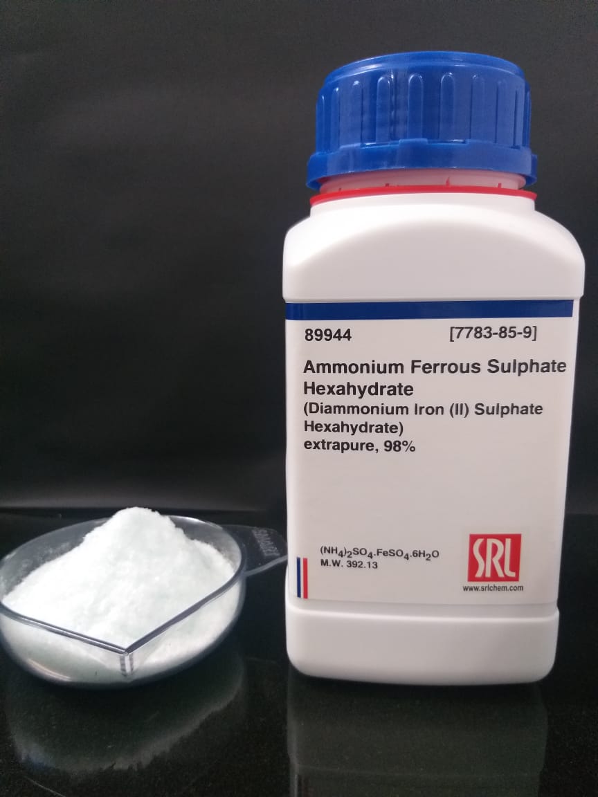 Ammonium Ferrous Sulphate Hexahydrate extrapure, 98% SRL Ammonium Ferrous Sulphate Hexahydrate extrapure, 98% SRL