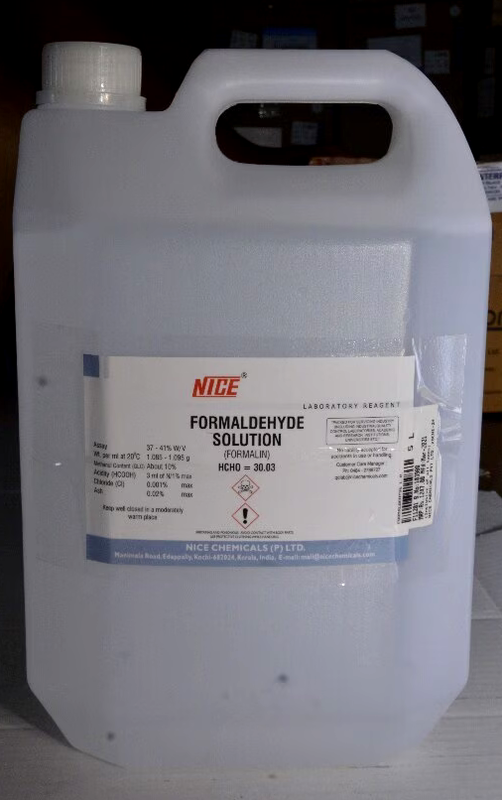 Formaldehyde Solution (37-41% w/v)/Formalin 5Lts NICE Formaldehyde Solution (37-41% w/v)/Formalin 5Lts NICE